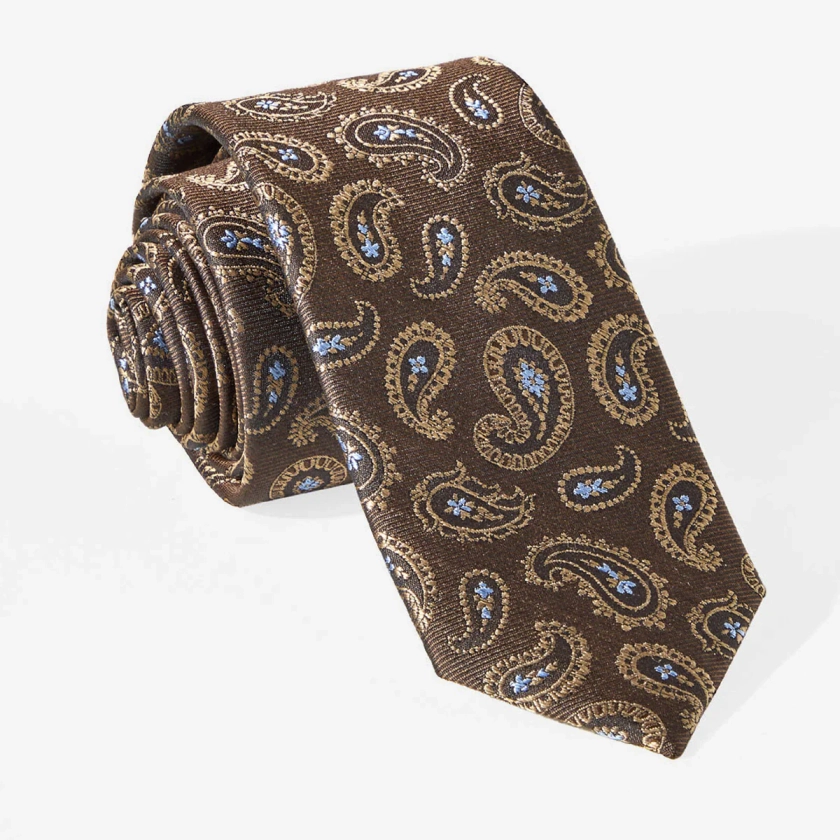 Cooper Paisley Chocolate Brown Tie | Silk Ties | Tie Bar
