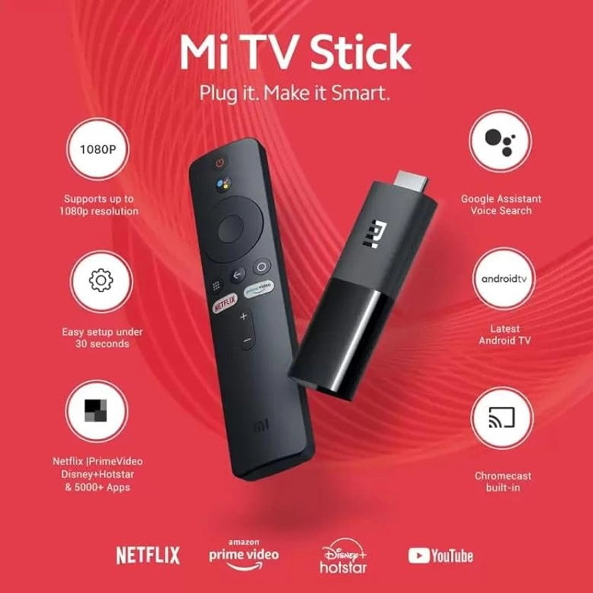 Xiaomi Ma TV Stick - Télécommande Bluetooth avec Google Assistant et bouton de numérotation rapide Netflix + Prime Video (Android TV 9.0 avec Google Playstore, Smart Cast, Dolby, WiFi) : Amazon.com.be: High-tech