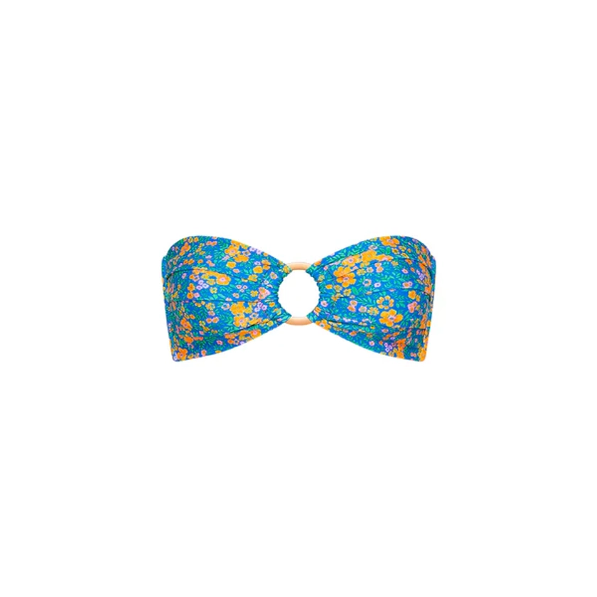 Strapless Bandeau Bikini Top - Ocean Potion