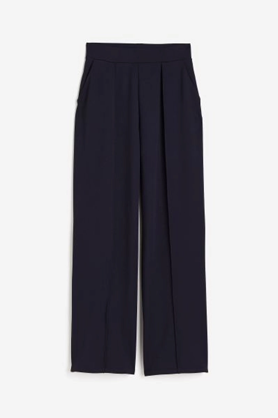 Pantalon habillé avec taille haute - Bleu marine - FEMME | H&M FR