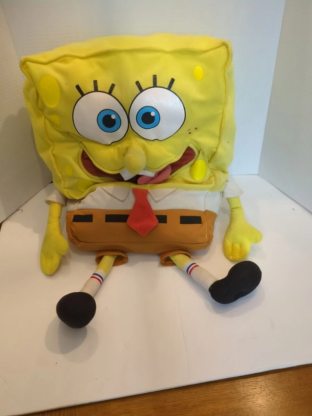 Rare Vintage Spongebob SquarePants Large 24&#034; Stuffed Plush 2001 MATTEL EUC!!