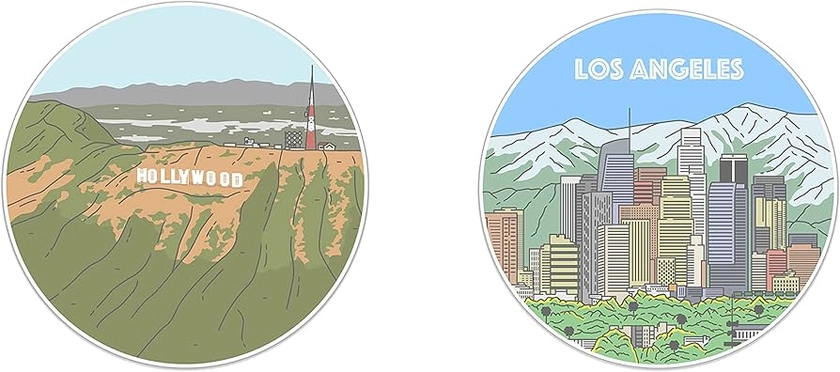 Amazon.com: Los Angeles and Hollywood California Sticker 5cm US City Travel stickers for Water Bottles Scrapbook Stickers for Teens, Teachers, Vinyl Waterproof Durable Laptop Decals small sticker LAX LA for