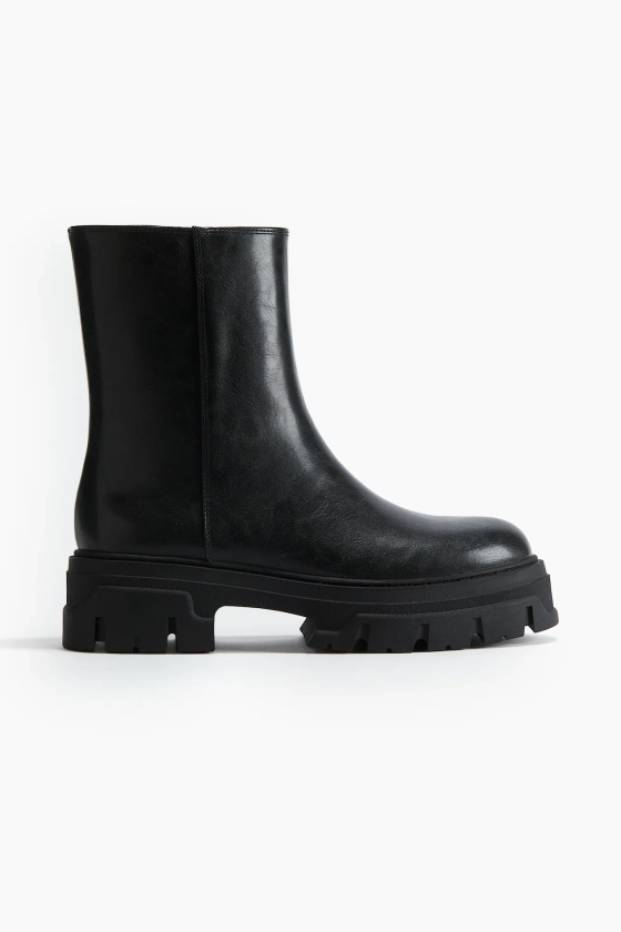 Bottines Chunky - Petit talon - Noir - FEMME | H&M FR