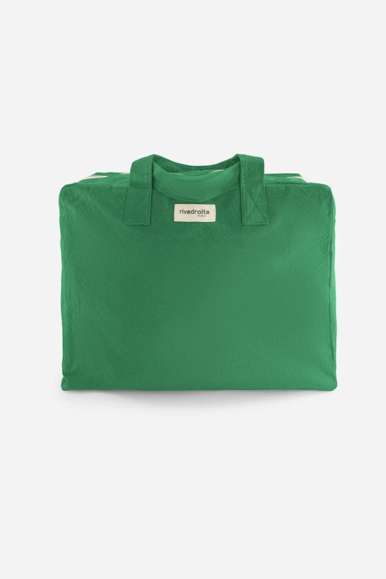 Elzévir le grand sac weekend - Coton Recyclé Vert Palmier