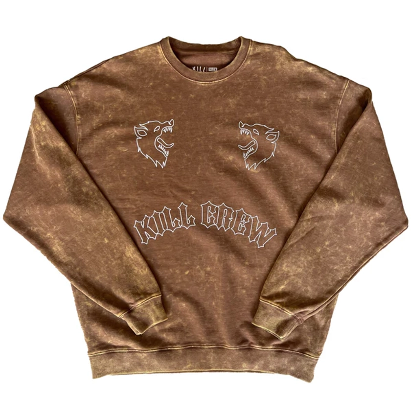 HEAVYWEIGHT LUX "TWO WOLVES" CREW NECK - BROWN