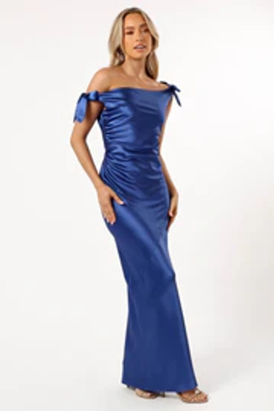 Selma Off Shoulder Maxi Dress - Blue