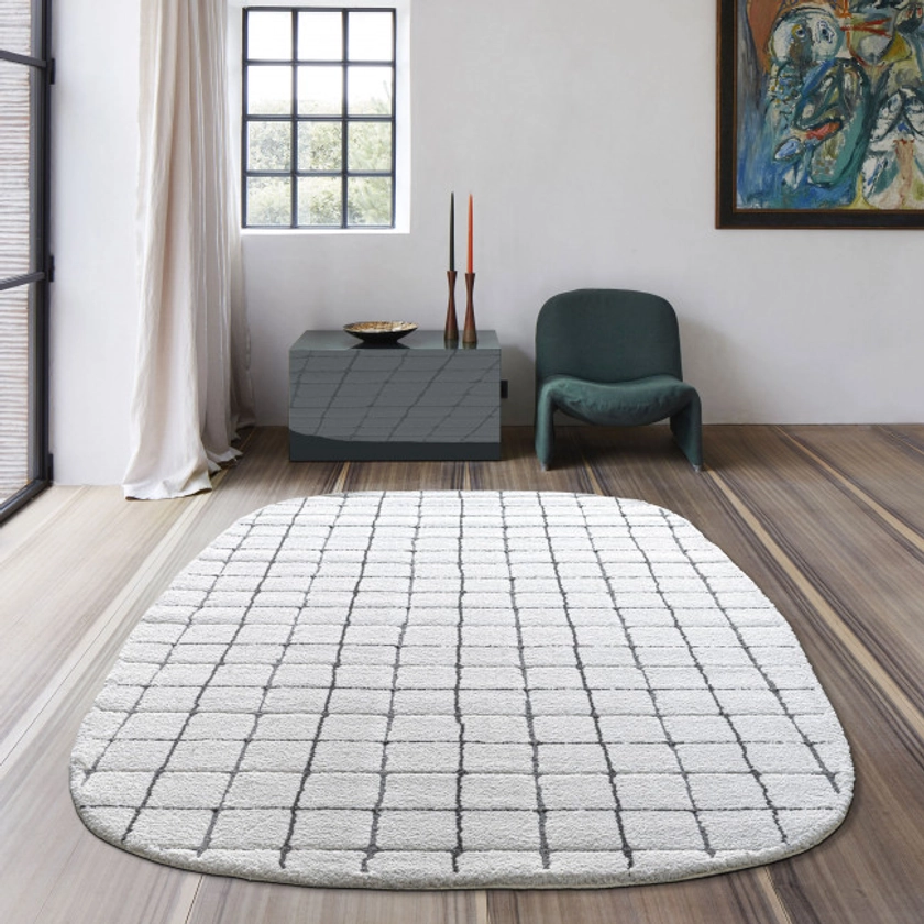 Byron VI - Tapis contemporain ovale