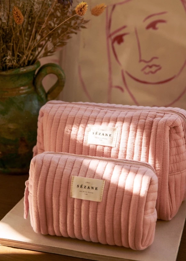 Trousse de Toilette - Gaze de coton blush - Gaze de coton - Sézane