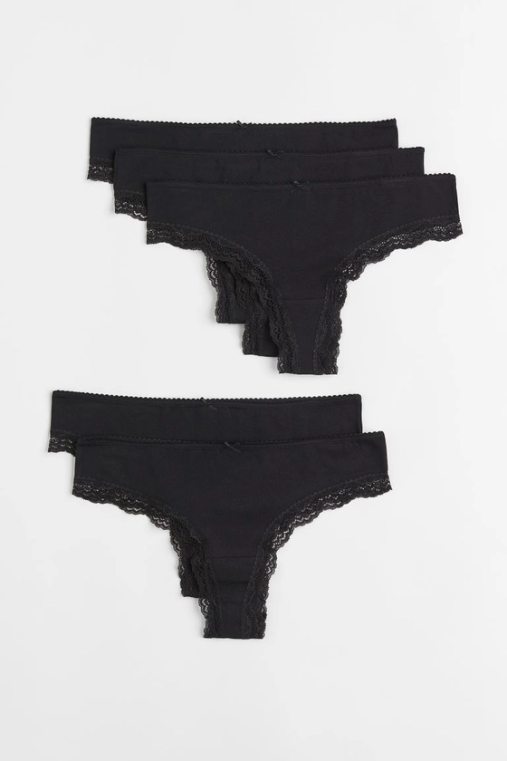 5-pack Brazilian briefs - Low waist - Black - Ladies | H&M GB