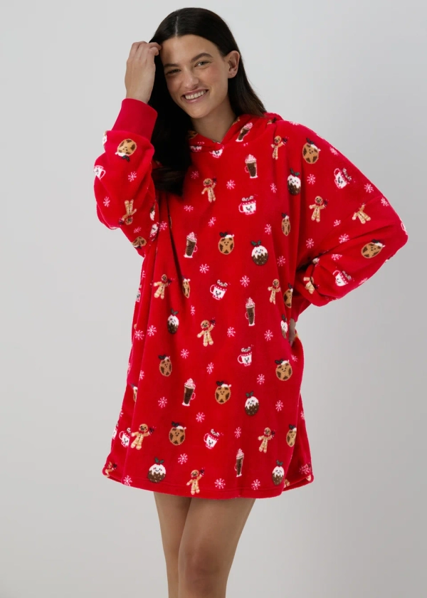 Red Christmas Gingerbread Snuggle Hoodie