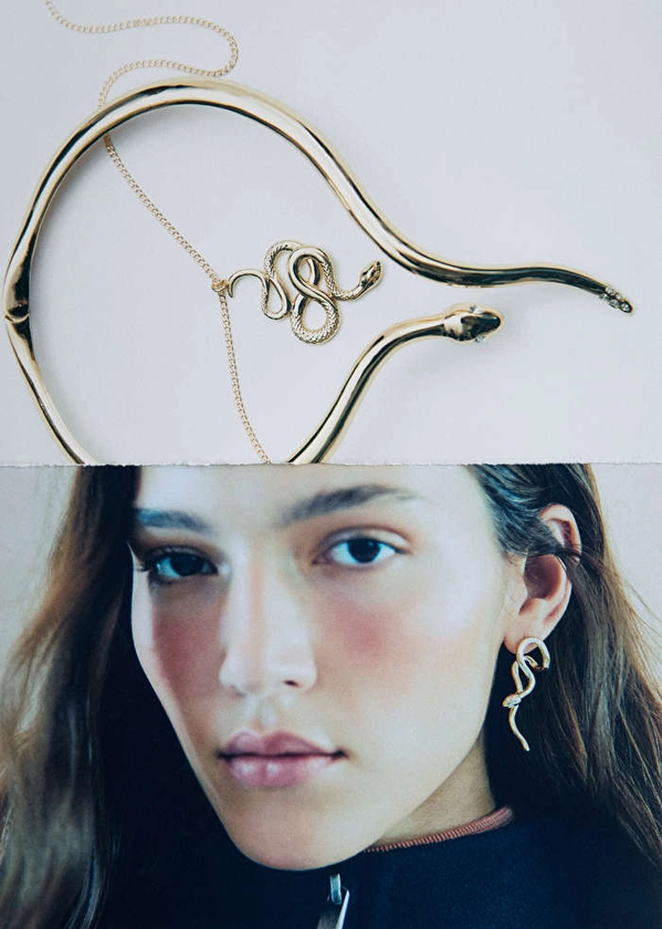 Boucles avec pendentif serpent - Doré - Drop earrings - & Other Stories FR