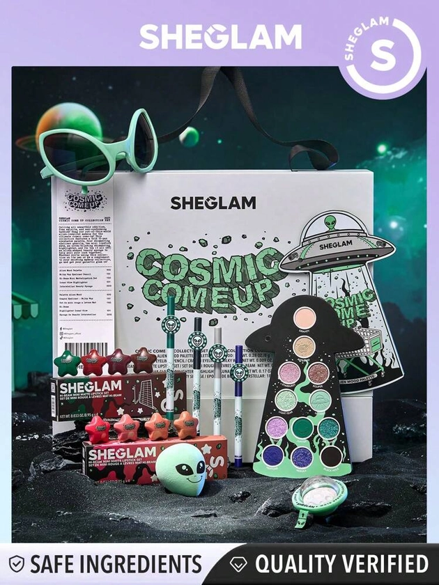 SHEGLAM Cosmic Come Up Collection Set Alien Gothic Makeup Set Technical Space Makeup Kit Black Friday Sale Gift Makeup Set