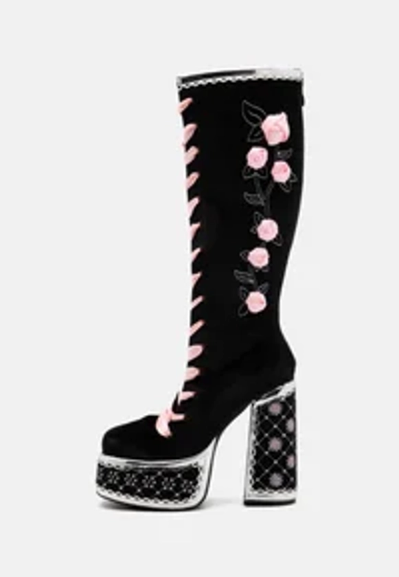 Koi Footwear GUILTLESS GHOST LACE UP PLATFORM LONG BOOT - Fűzős csizmák - black/fekete - Zalando.hu