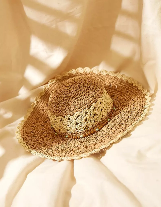 Crochet Straw Sun Hat