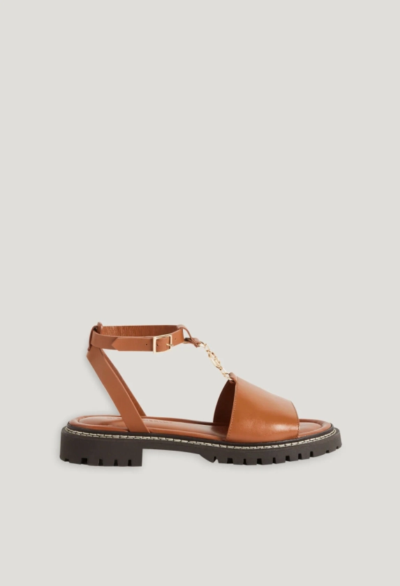 Sandales cuir caramel