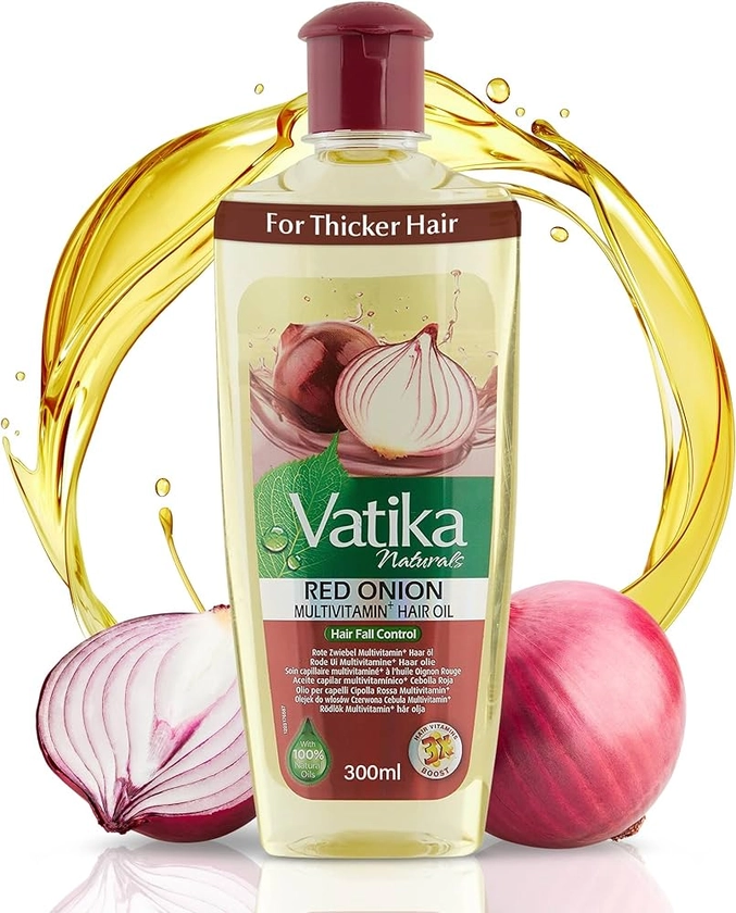 Vatika Naturals Multivitamin Hair Oil - Nourishing Formula for Healthy, Lustrous Hair - Strengthens Revitalizes & Promotes Stronger Hair - 100% Natural Oil Extract - Enriched with Red Onion - (300 ML)