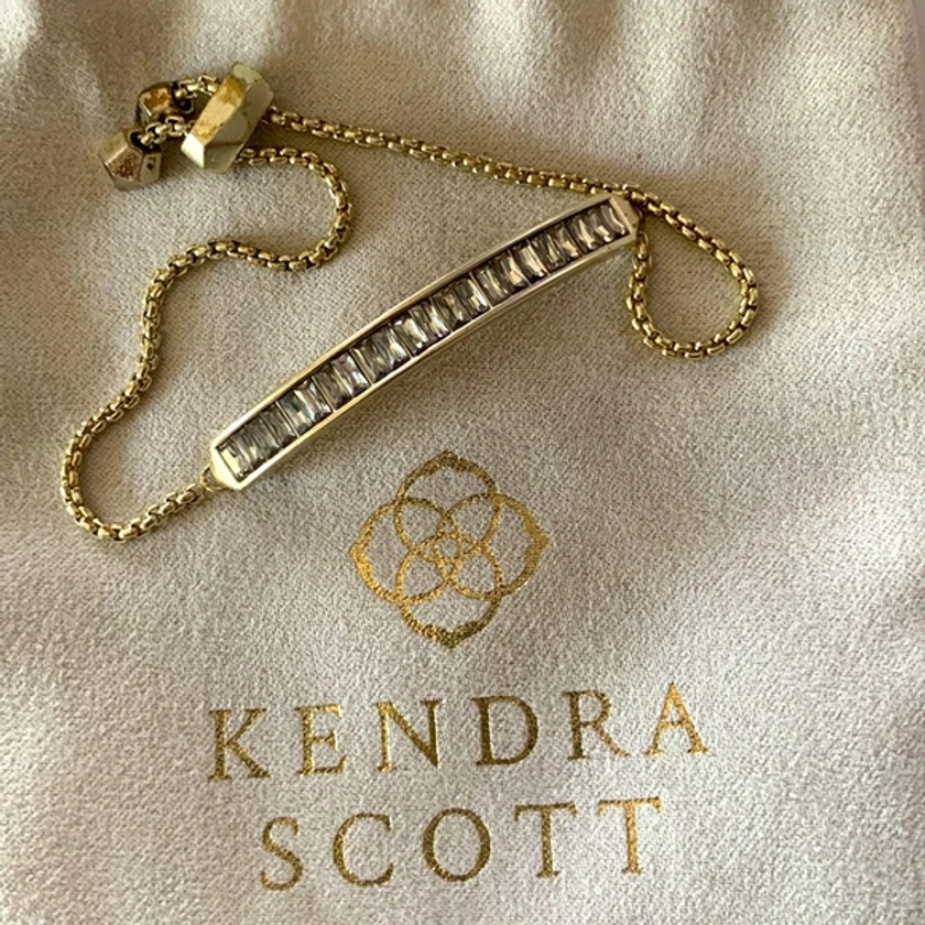 Kendra Scott baguette bar adjustable bracelet in gold