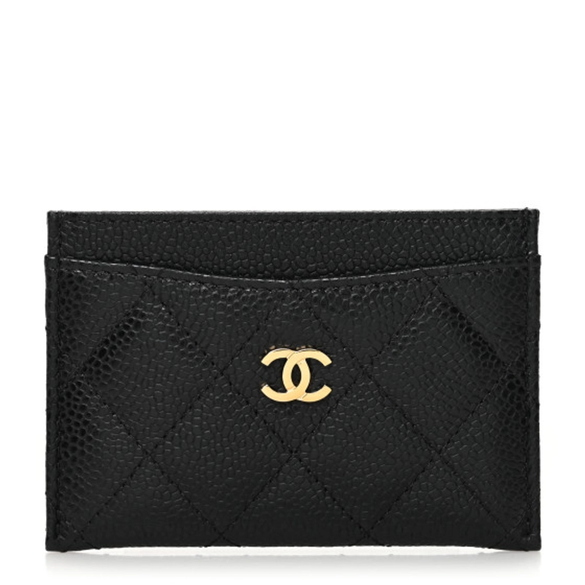 CHANEL Caviar Quilted Card Holder Black | FASHIONPHILE