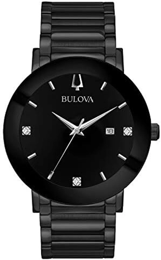 Bulova - Reloj moderno de cuarzo para hombre, acero inoxidable, diamante