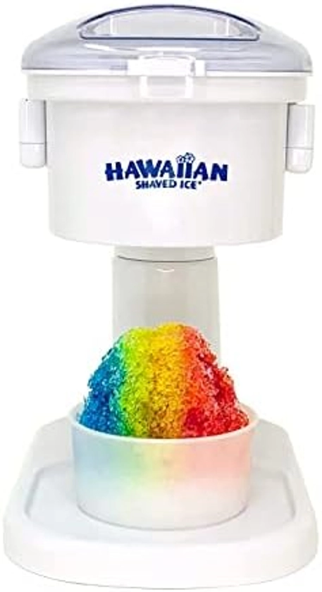 Hawaiian Shaved Ice Kid-Friendly S700 Classic Snow Cone and Shaved Ice Machine with Instruction Manual, Tip Card, and 1-year Manufacturer’s Warranty, 120V, White