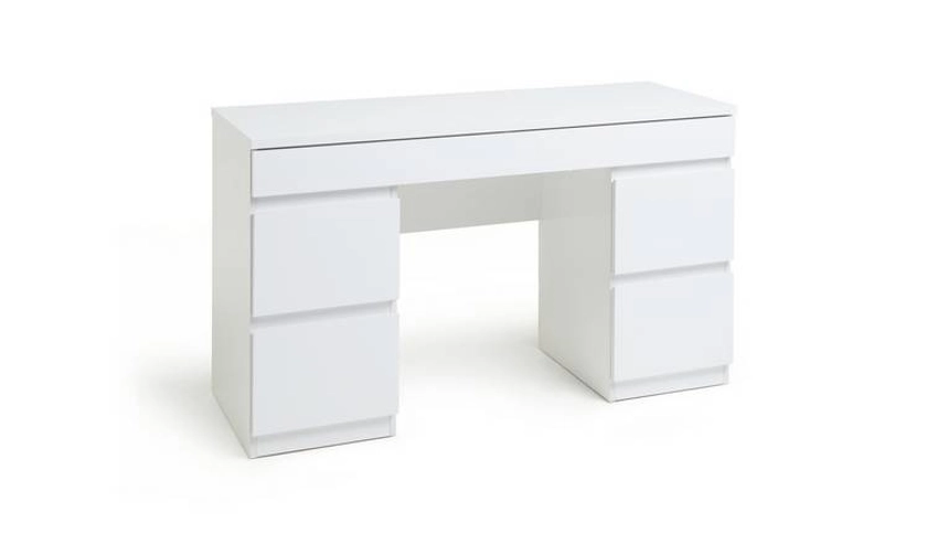 Habitat Jenson 6 Drawer Dressing Table Desk - White Gloss