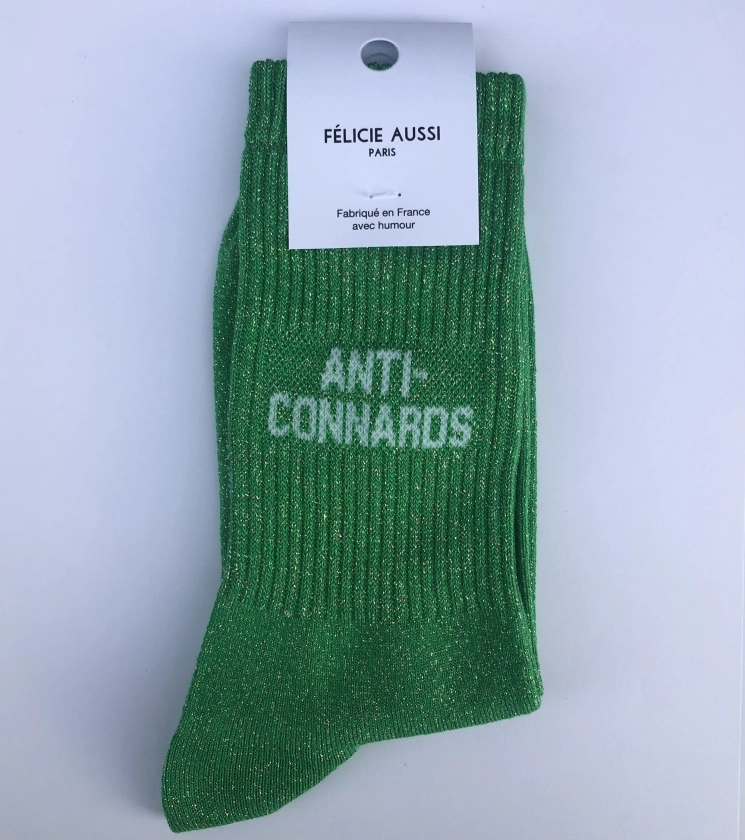 Chaussettes Femme Anti-connards Lurex Verte