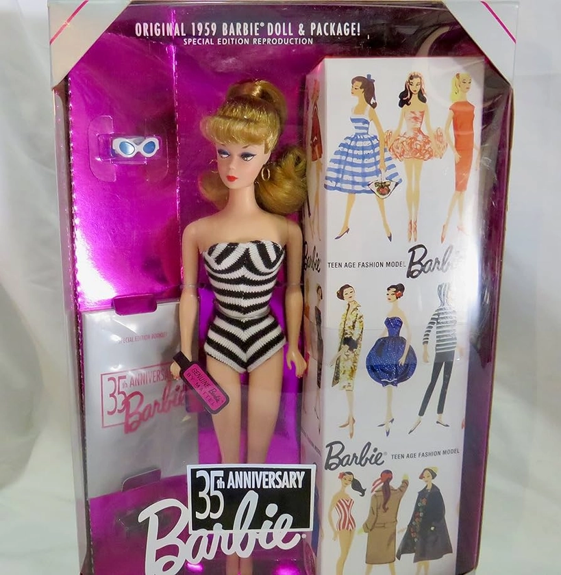 Amazon.com: Original 1959 Blonde Barbie Doll 35th Anniversary Special Edition REPRODUCTION : Toys & Games