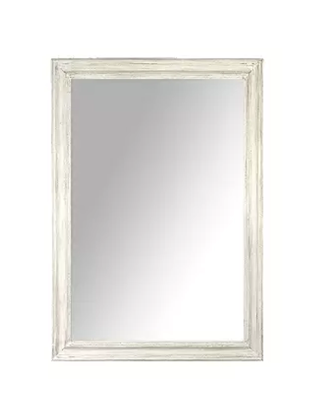 John Lewis Distressed Wood Frame Wall Mirror, Cream, 102 x 72cm