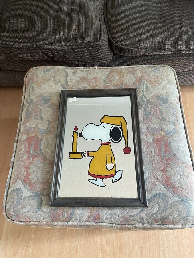 Vintage Snoopy Mirror With Frame
