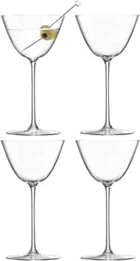 LSA Borough Martini Glass 195ml Clear | Set of 4 | Dishwasher Safe | BG08