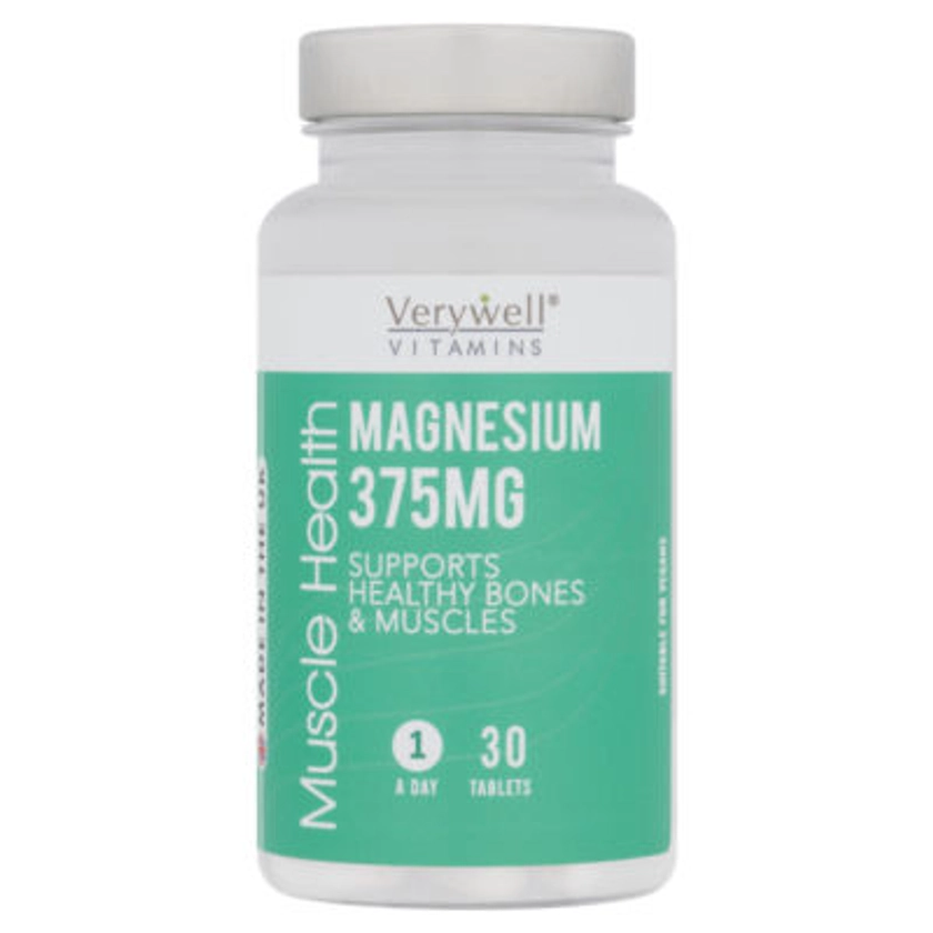 Verywell Vitamins Muscle Health Magnesium 375mg 30 Tablets - ASDA Groceries