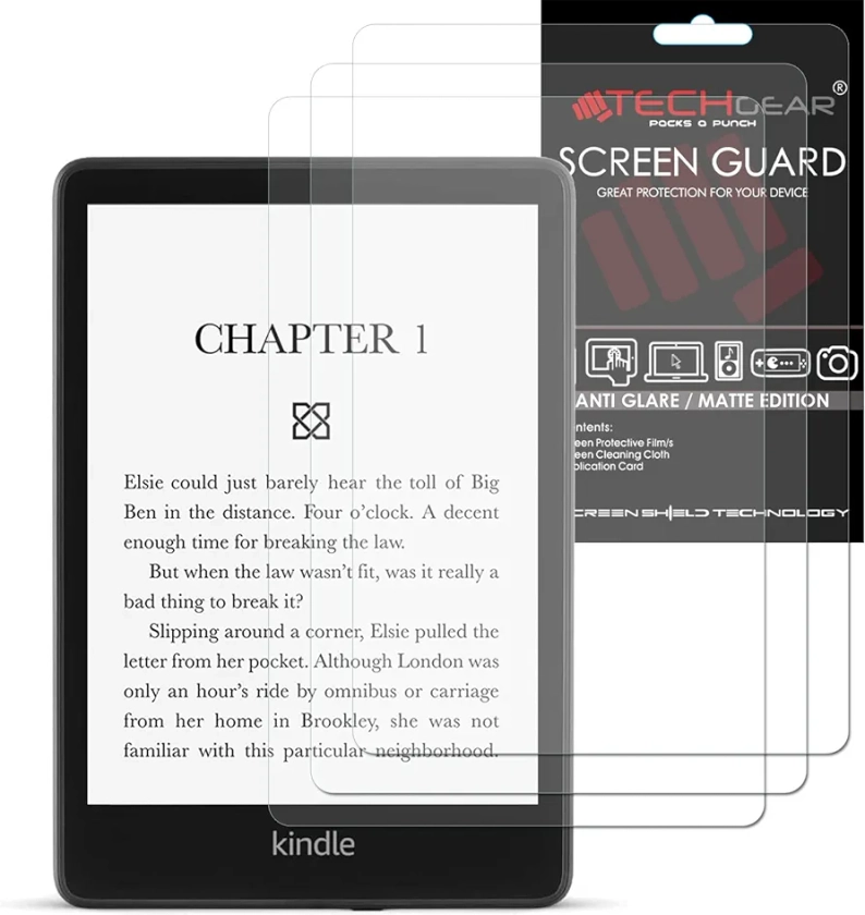 TECHGEAR 3 Pack Matte Full Screen Protectors for for Amazon Kindle Paperwhite 5 / Paperwhite Signature/Paperwhite Kids 6.8" (2021 Release / 11th Generation) ANTI GLARE/MATTE Full Screen Protectors