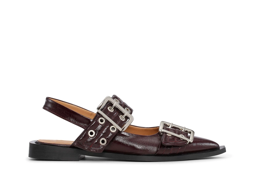 Burgundy Ballerines Burgundy Feminine Buckle | GANNI FR