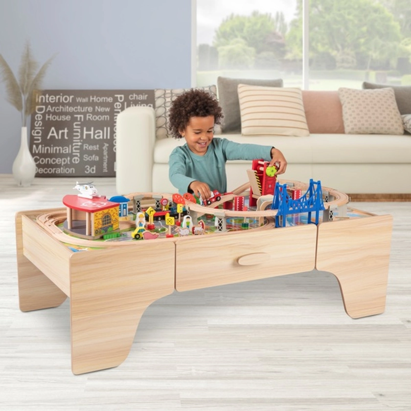 Squirrel Play 100-Piece Wooden Train Set & Table | Smyths Toys UK