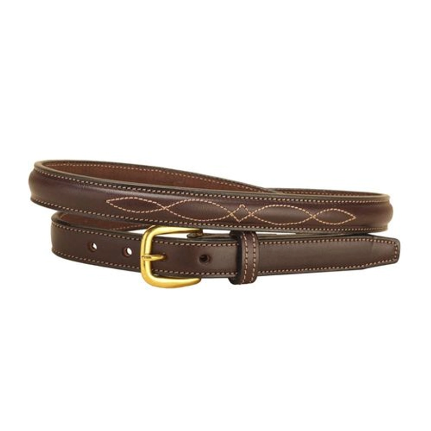 Tory Leather 3/4" Fancy-Stitched Belt with Brass Buckle | Dover Saddlery