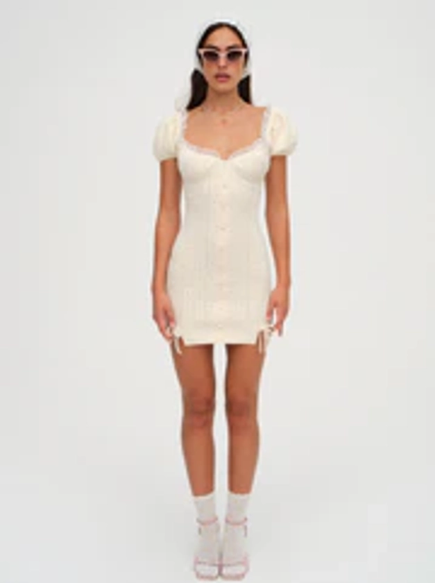 Daniela Knit Mini Dress — Ivory