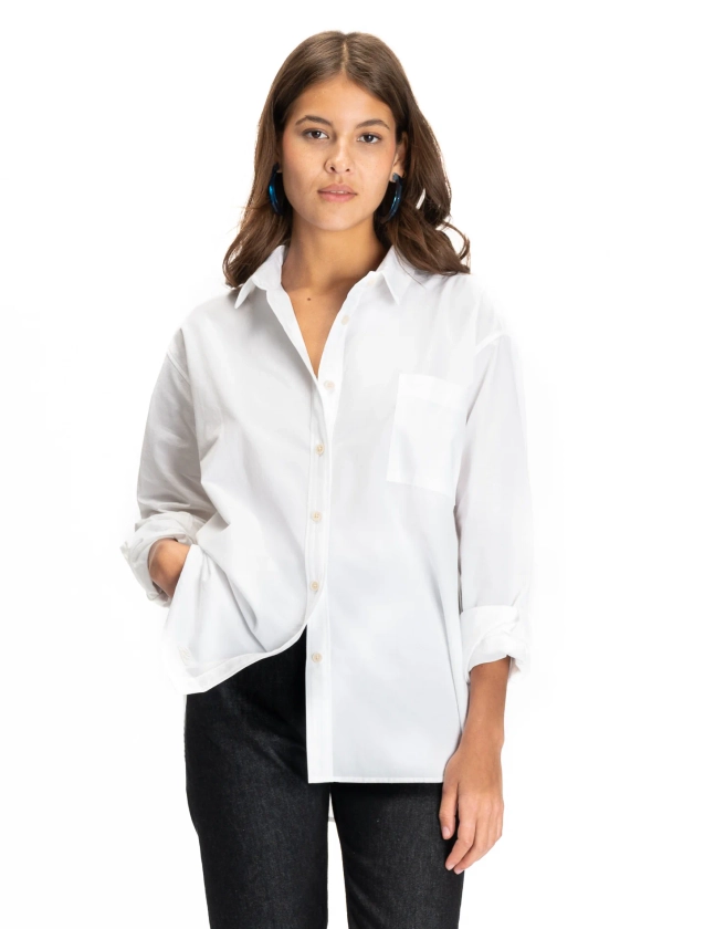 Chemise Oversize Tony toile bio-recyclée Superblanc