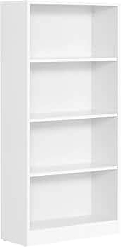 VASAGLE Bibliothèque, Étagère de Rangement 4 Niveaux, Meuble, Cube, pour Salon, Bureau, Chambre, Style Scandinave, 24 x 60 x 121,5 cm, Blanc LBC107T14