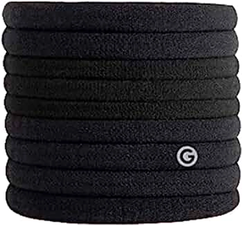 Gimme Beauty - Fine Hair Ties - Black Onyx - Seamless, No Break Microfiber Elastic Hair Ties - Firm Yet Gentle Hair Accessories with All Day Hold + No Snagging, Dents, or Breakage (12 Count)