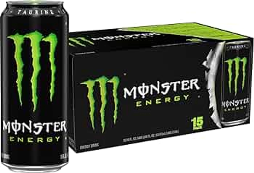 Monster Energy Drink, Green, Original, 16 Ounce (Pack of 15)
