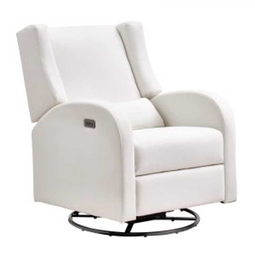 VEVOR Sillón Reclinable Electrónico y Deslizador Giratorio Ángulo Ajustable Blanco Roto Capacidad de Peso de 113,4KG Superficie de Poliéster Mecedora Reclinable para Sala de Estar, Dormitorio | VEVOR ES