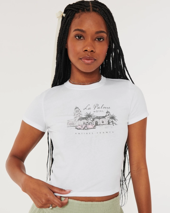 Women's La Palme Hotel Graphic Baby Tee | Women's Tops | HollisterCo.com