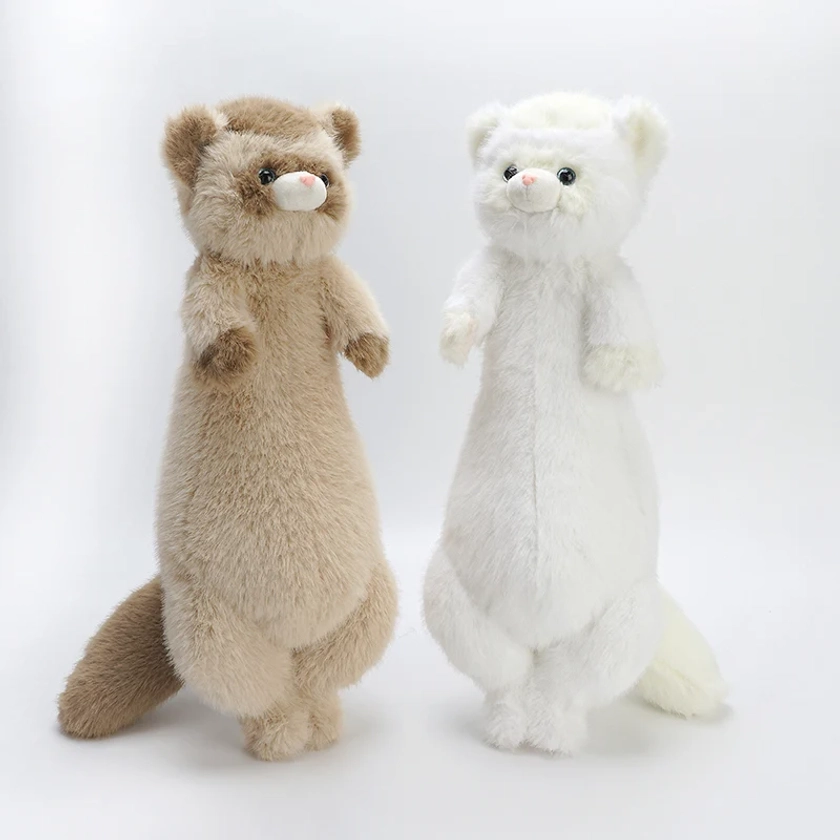 52cm Fluffy lifelike Ferret Plush Toy Soft Stuffed Peluche Cartoon Animal Ferret Dolls Home Decoration Toys Kids Girls Xmas Gift