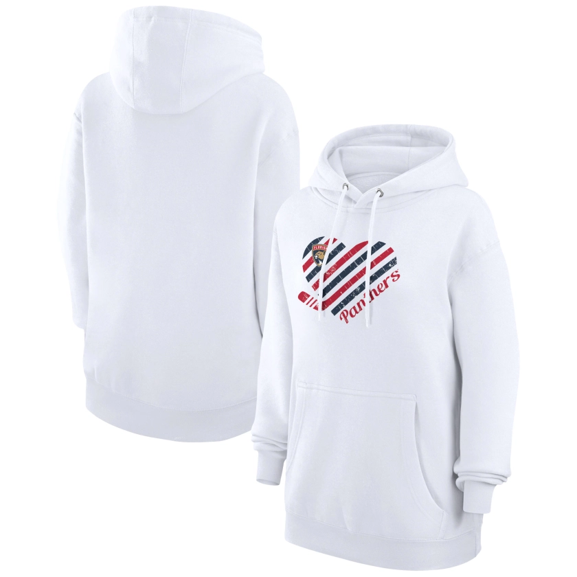 Florida Panthers G-III 4Her by Carl Banks Women's Heart Pullover Hoodie - White