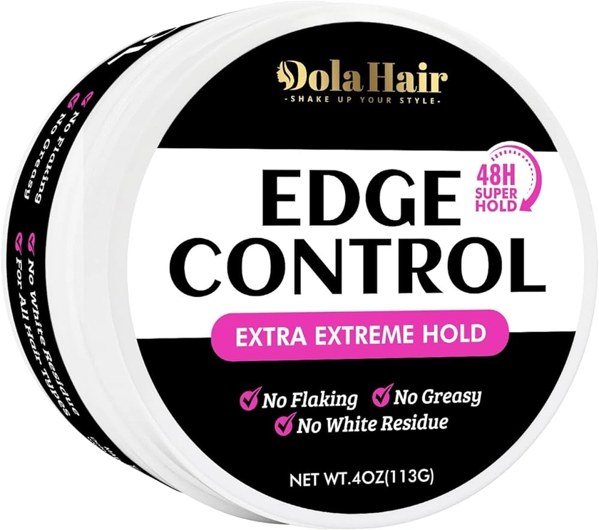 Dolahair Edge Control for Black Hair 4c Extreme Strong Hold Non-greasy Edge Effect 48 Hour Edge Tamer for Baby Hair extra mega hold True Edge Control Edge Effect Edge Control for Black Natural Hair