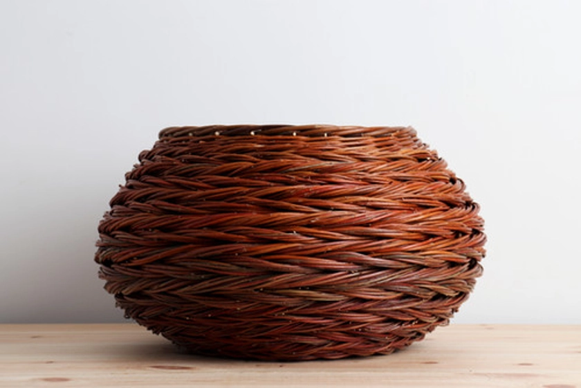 herringbone weave contemporary basket | medium | Hopewood Baskets