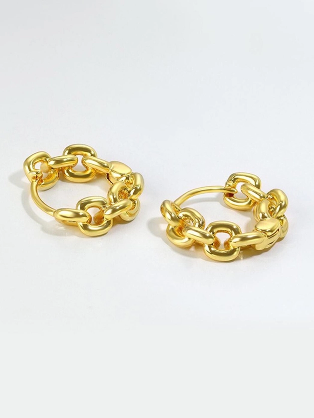 MYKI Gold-Plated Contemporary Hoop Earrings