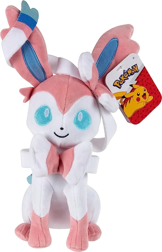Pokémon 8" Sylveon Plush - Officially Licensed - Quality Soft Stuffed Animal Toy - Eevee Evolution - Add Sylveon to Your Collection - Great Gift for Kids, Boys, Girls & Fans of Pokemon