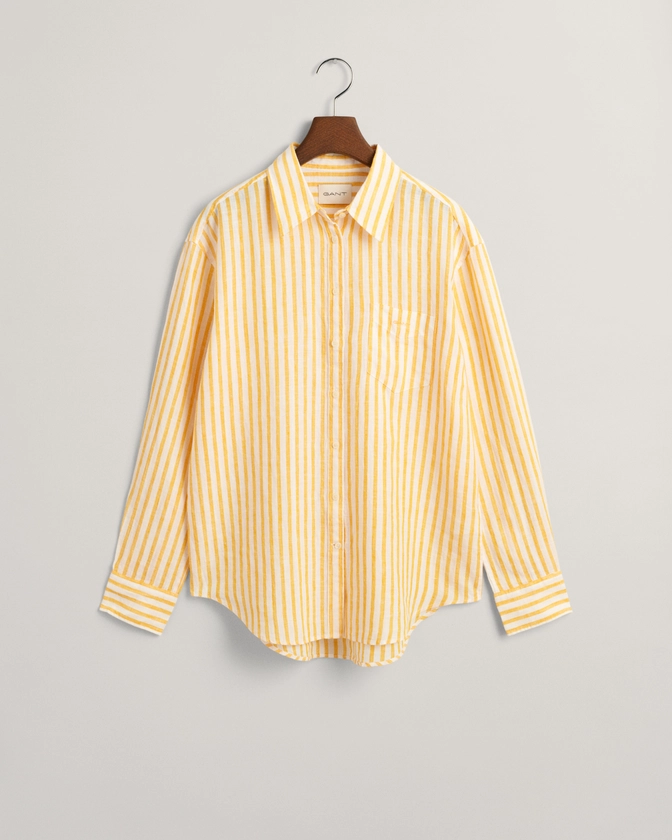 Relaxed Fit Striped Linen Shirt - GANT
