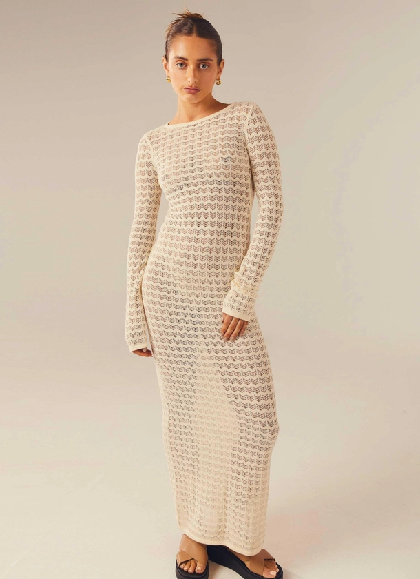 Love Galore Crochet Maxi Dress - Ivory